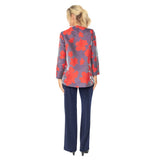 Blossom Jacquard Asymmetric Jacket in Red - 4758J-RD - Sizes M & XXL