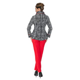 Mixed Stripe Double Collar Fitted Jacket - 4736J