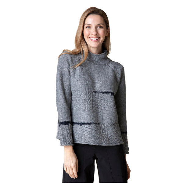 Habitat "Harvest Tweed" Mixed Cable Stitch Pullover in Iron - 89101-IRN