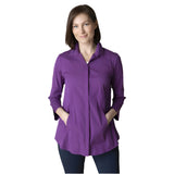 The "One" Button Placket Shirt in Plum - 15019 - Sizes XS & L Only!
