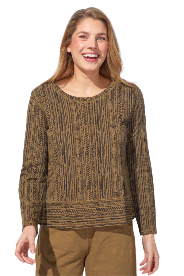 Cotton Slub Stripe Easy Tee - 15144 - Size S