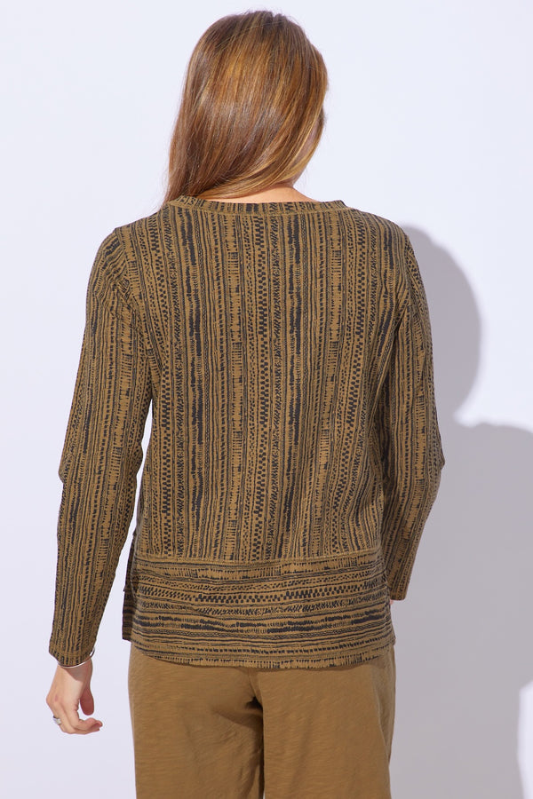 Cotton Slub Stripe Easy Tee - 15144 - Size S