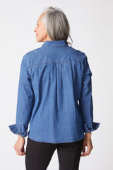 Denim Shaped Hem Shirt - 15224