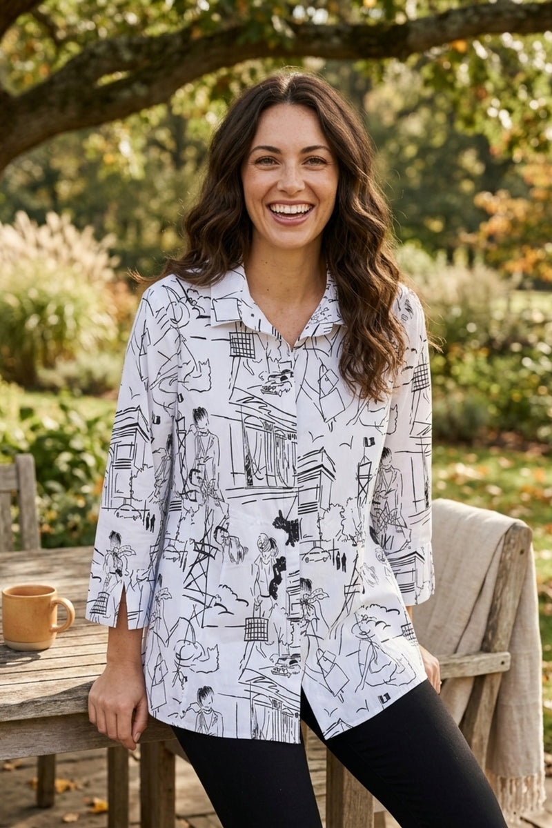 Perfect Travel Shirts Destination Hidden Placket Shirt - 15419