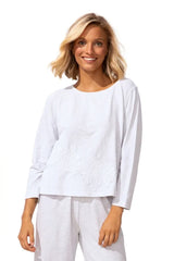 Embroidered Applique Boxy Tee - 15425