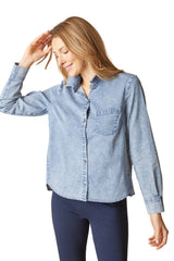 Habitat Shaped Hem Shirt - Light Denim - image 1