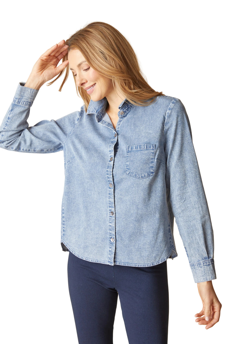 Habitat Shaped Hem Shirt - Light Denim - image 1