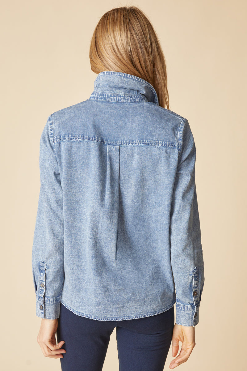 Habitat Shaped Hem Shirt - Light Denim - image 4