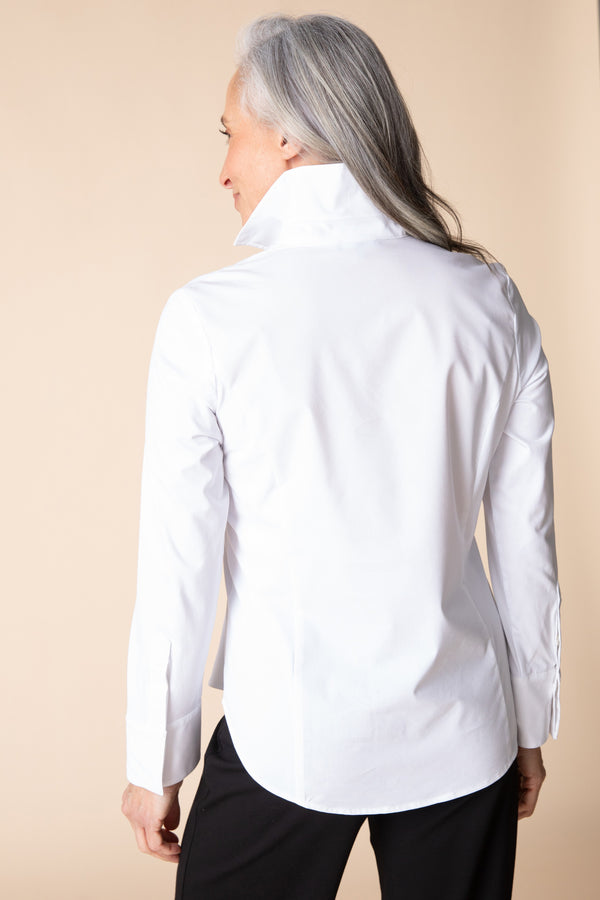 Knit Mix Hidden Placket Shirt - 15601