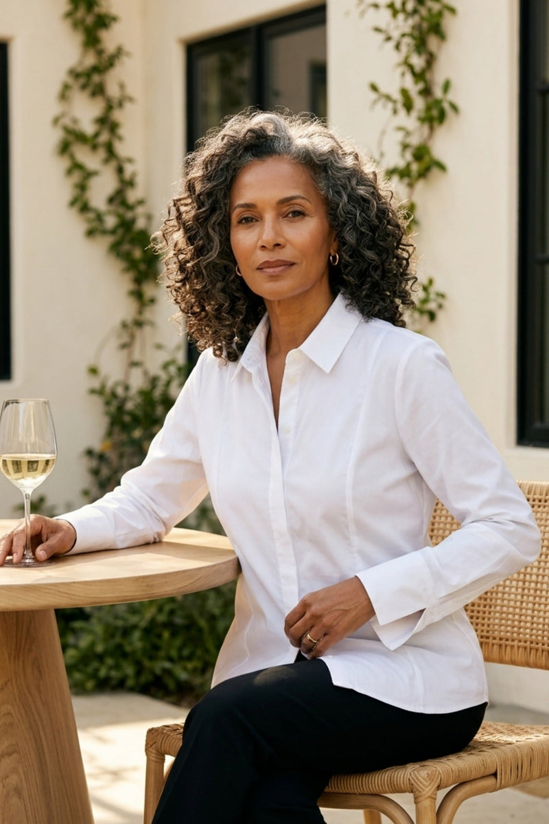 Knit Mix Hidden Placket Shirt - 15601