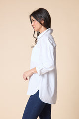 Perfect Travel Knit Mix Boyfriend Shirt - 15603