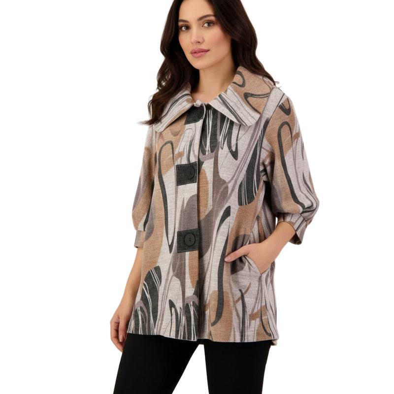 Cozy Sweater Knit Swing Coat - 4992