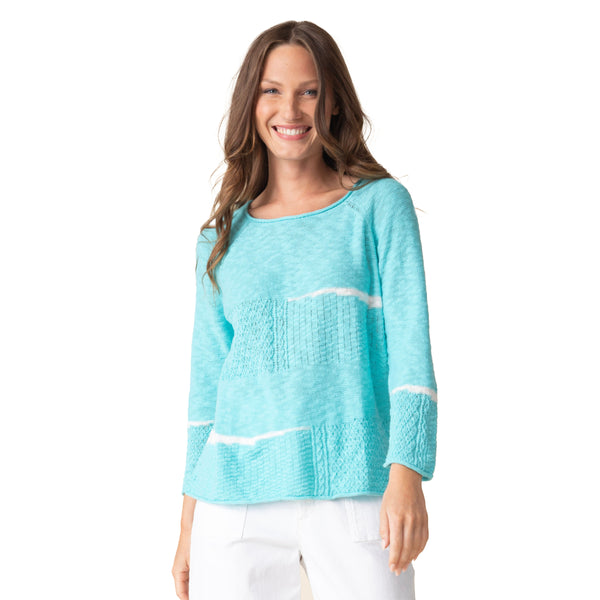 Spring Boatneck Pullover in Capri - 89602-Capri