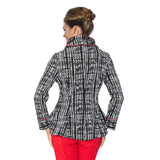 Mixed Stripe Double Collar Fitted Jacket - 4736J