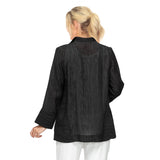 Textured Stripe Easy Open Front Jacket in Black - 6831J-BLK