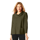 Cowl Neck Pocket Top - 16010