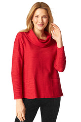 Cowl Neck Pocket Top - 16010