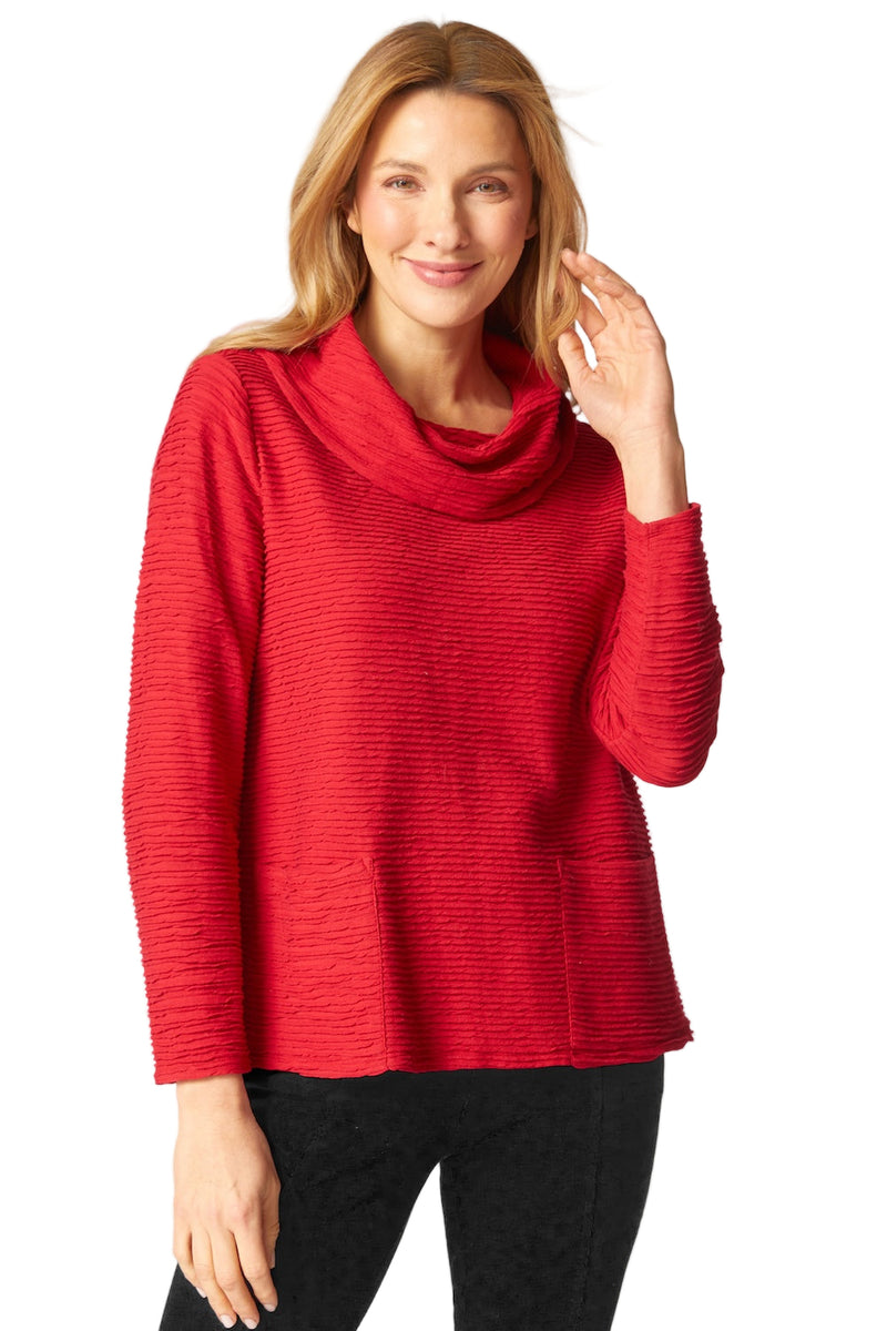 Cowl Neck Pocket Top - 16010