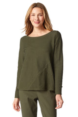 Rib-Textured Cotton Top - 16030