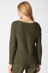 Rib-Textured Cotton Top - 16030