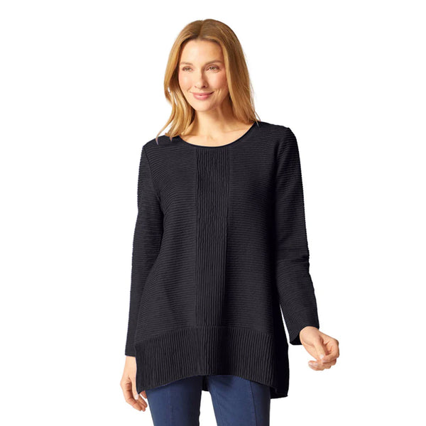 Mixed Direction Ribbed Tunic Top - 16086