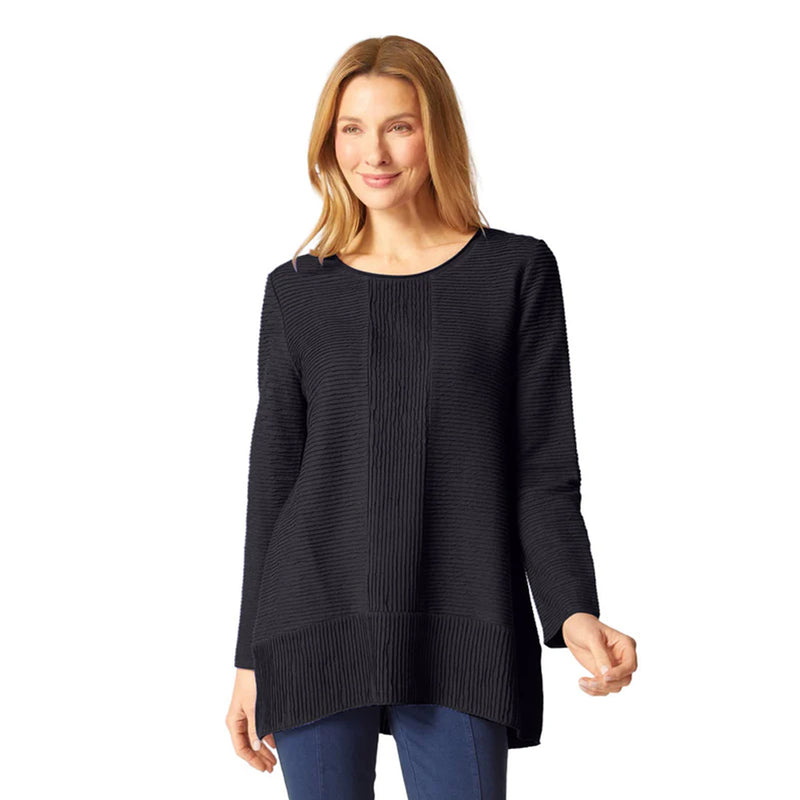 Mixed Direction Ribbed Tunic Top - 16086