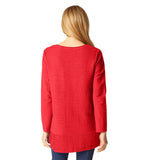 Mixed Direction Ribbed Tunic Top - 16086