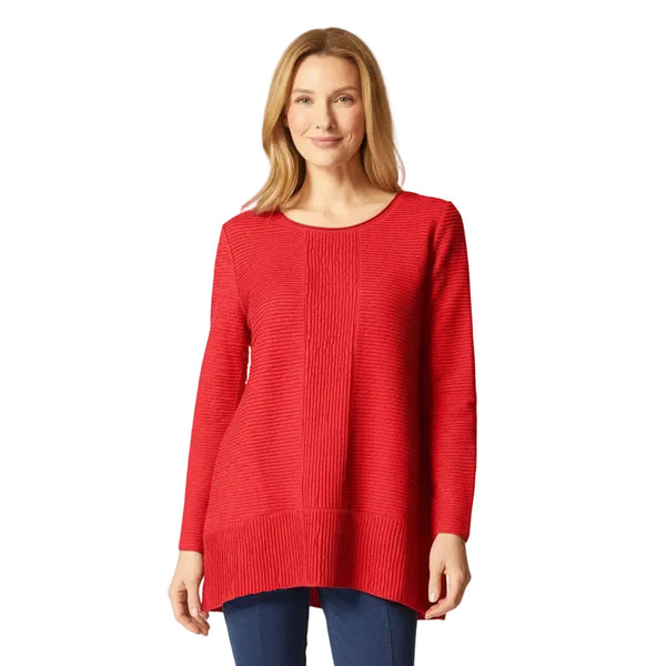 Mixed Direction Ribbed Tunic Top - 16086