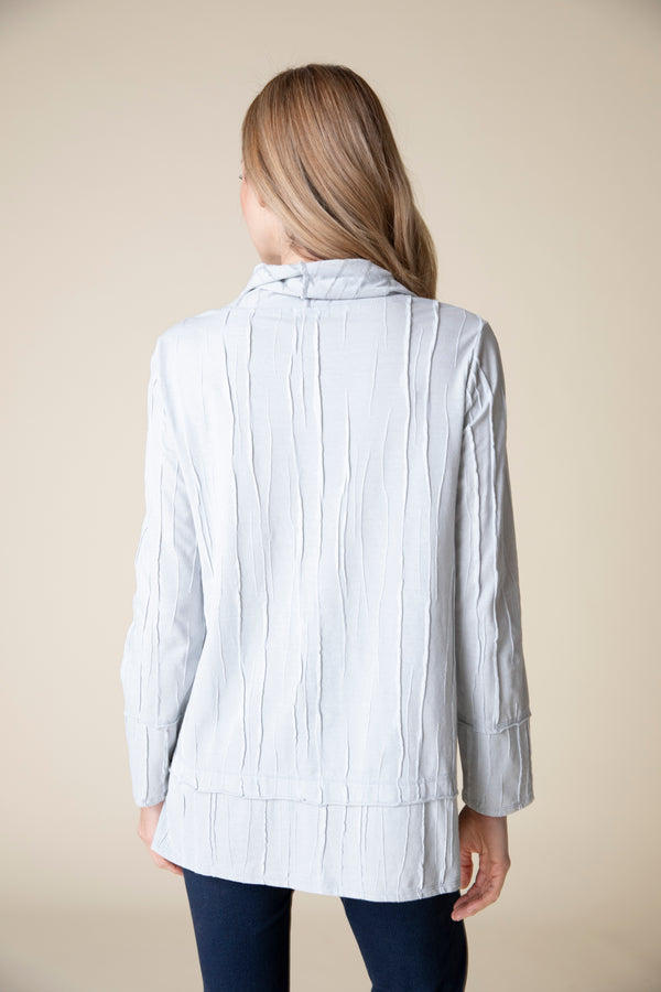 Textured Drape Neck Pocket Tunic  - 16529 - Size XXL Only