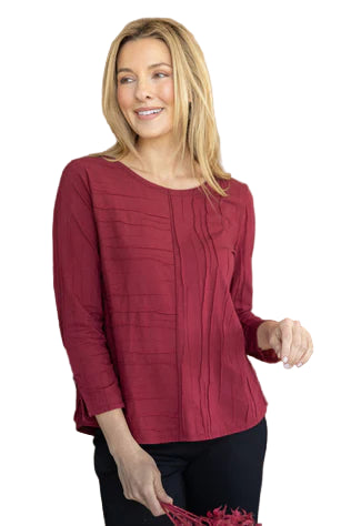 Textured Button Back Top - 16545