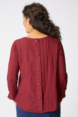Textured Button Back Top - 16545