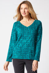 Tie Dye Easy V-Neck Tee - 16851