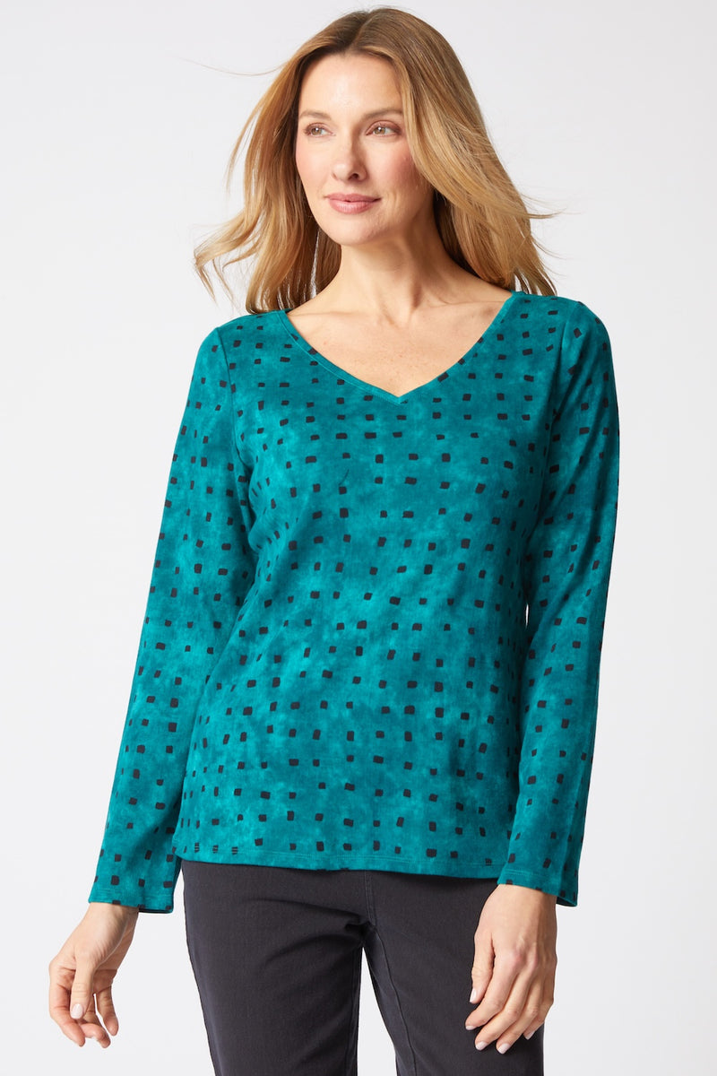 Tie Dye Easy V-Neck Tee - 16851