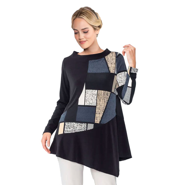 IC Collection Colorblock Soft Knit Tunic in Taupe/Multi - 4920T-TP