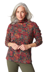 Paisley Easy Ruched Turtleneck - 16912