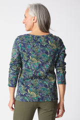 Autumn Paisley Easy V-Neck Tee - 16951
