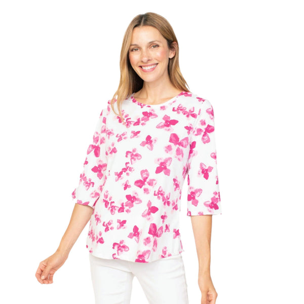 Habitat Floral Print Tee in Pink  - 74515-PNK