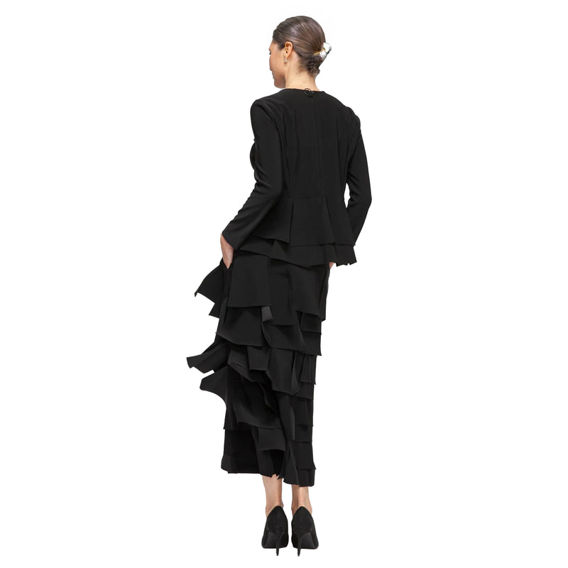 Tiered Peplum Top in Black - 7233T-BLK