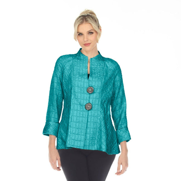 Textured Jacquard Jacket in Teal- 6293J-TL