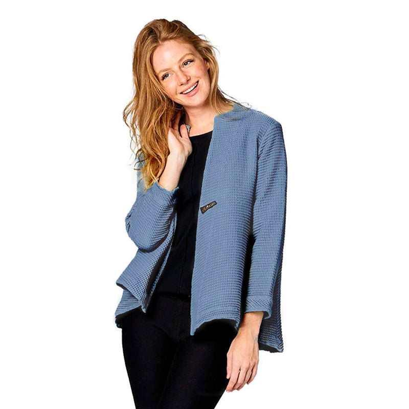 Focus Asymmetric Waffle Jacket in Violet - 206-VLT