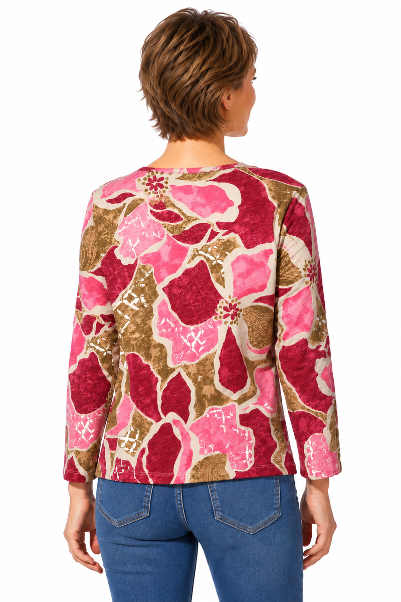 Floral Print Cotton Top - 17325 - Sizes XS & XL Only!