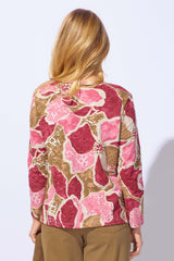 Floral Cotton Club Stepped Hem Boxy Tee - 17325