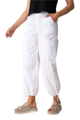 Cool Tech Easy Parachute Cargo Pant in White - 17964-WHT