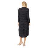 Textured Midi Dress in Black - 6677D-BK