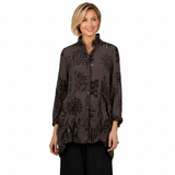 Just In! Textured Tunic Jacket in Brown - 4296