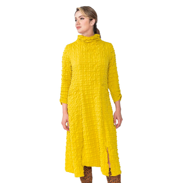 IC Collection Pucker Weave Midi Dress in Mustard - 6000D-MST