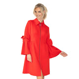 Bow Sleeve High Collar Jacket/Dress in Red - 4747J-RD