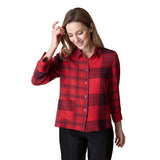 "Girl Gone Plaid"- Pocket Shirt in Apple - 40790-APL - Size XL