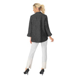 Crinkle Jacquard One-Button Jacket in Black - 6288J-BLK