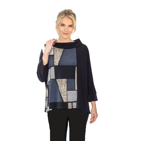 IC Collection Colorblock Tunic Top in Taupe/Multi - 4922T-TP